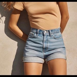 BDG Denim High-Rise Mom Short Light Wash